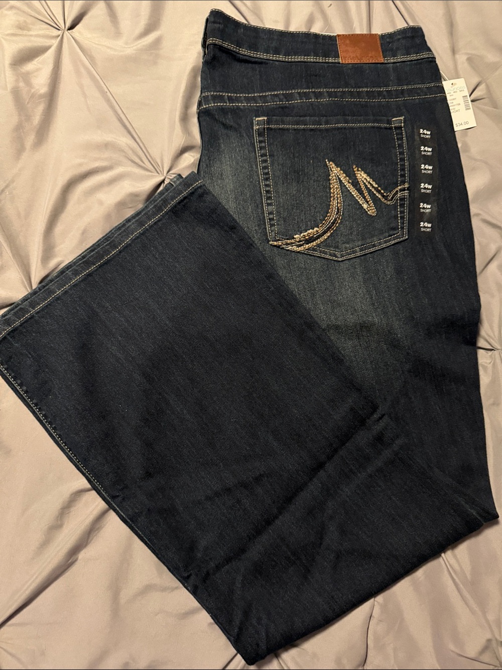 Maurices NWT 24W Short Dark Blue Mid-Rise Bootcut Jeans